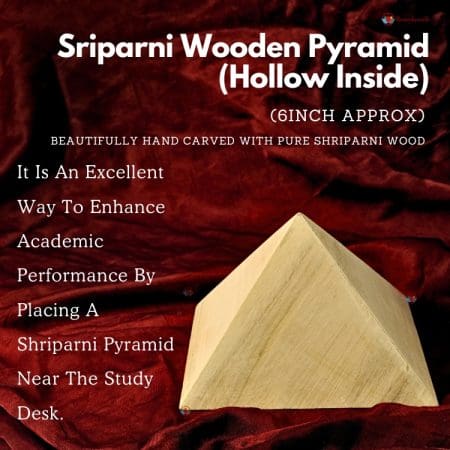 Energized Shriparni -Sriparni Wooden Pyramid (6Inch - Hollow Inside)