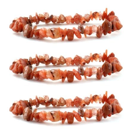 Red Aventurine Chips Bracelet (Pack of 3)