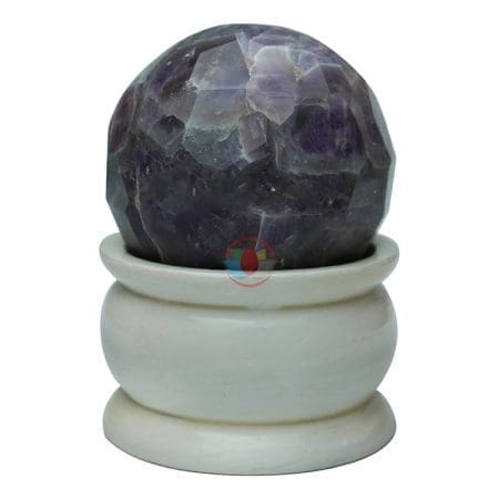 Amethyst Sphere Ball (Diamond Cut) for Reiki Healing, Meditation