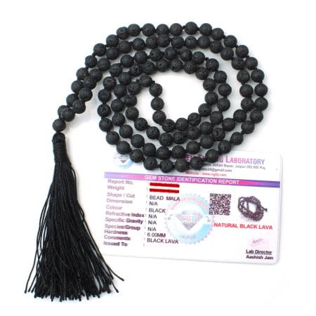 Lava Crystal Mala With Certificate - Remedywala