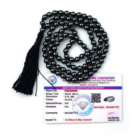 Magnetite Mala With Certificate 6mm Beads Jap Mala