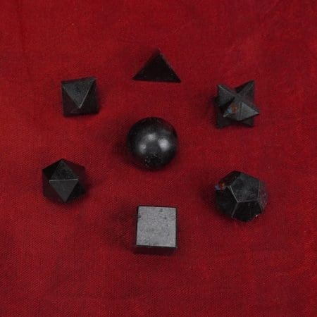 Black Tourmaline Platonic Sacred Geometry Set of 7