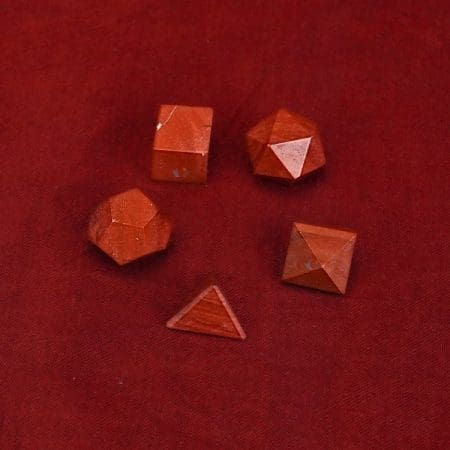 Red Jasper Platonic Sacred Geometry Set of 5