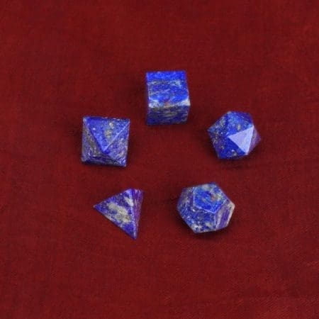Lapis Lazuli Platonic Sacred Geometry Set of 5