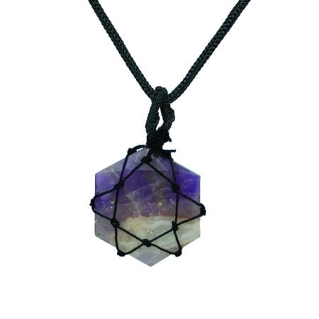 Amethyst Thread Cage Wrapped Pendant