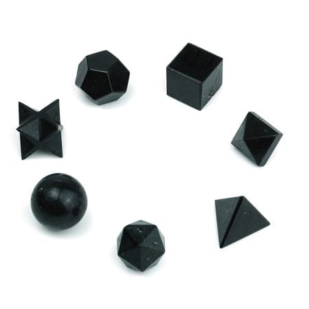 Black Tourmaline Platonic Sacred Geometry Set of 7