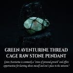 Green Aventurine Thread Cage Raw Stone Pendant