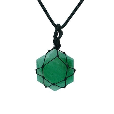 Green Jade Thread Cage Wrapped Pendant