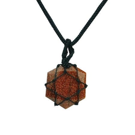 Red Goldstone Thread Cage Wrapped Pendant