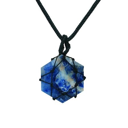 Sodalite Thread Cage Wrapped Pendant