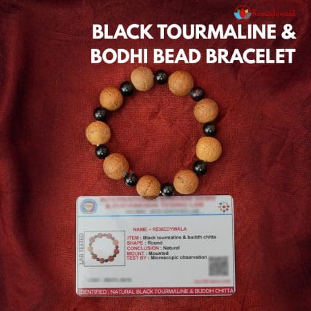 Black Tourmaline & Bodhi Bead Bracelet