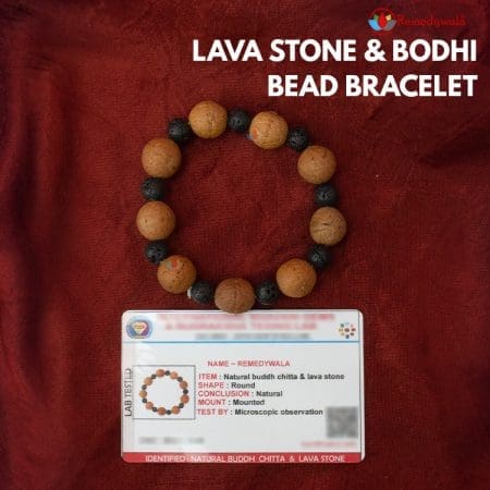 Lava Stone & Bodhi Bead Bracelet