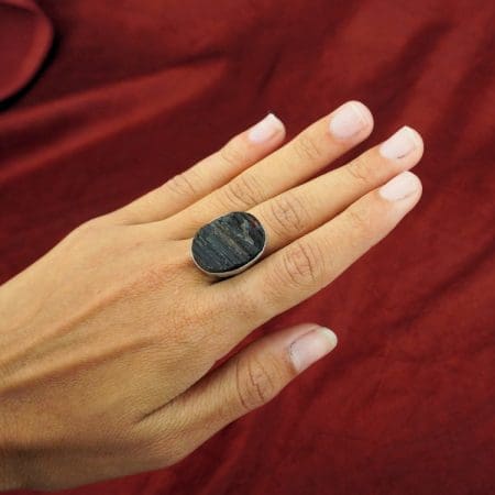 Black Tourmaline Stone Ring