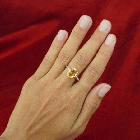 Citrine Diamond Cut Ring