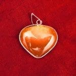 Carnelian Heart Shape Frame Pendant