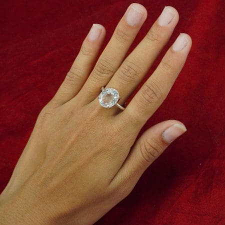 Clear Quartz Diamond Cut Ring
