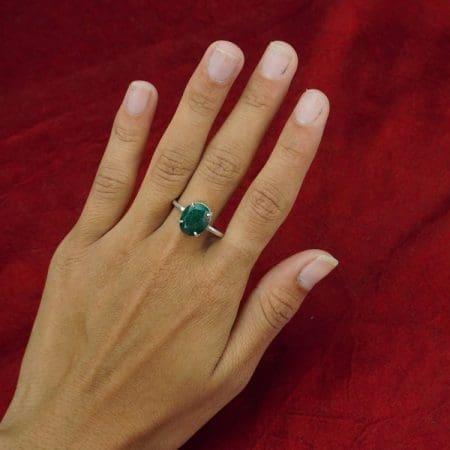 Green Jade Diamond Cut Ring