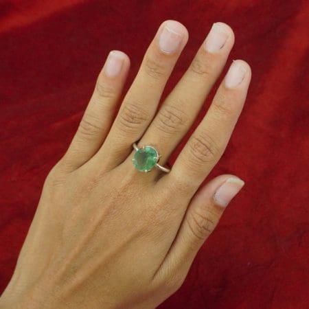 Green Onyx Diamond Cut Ring