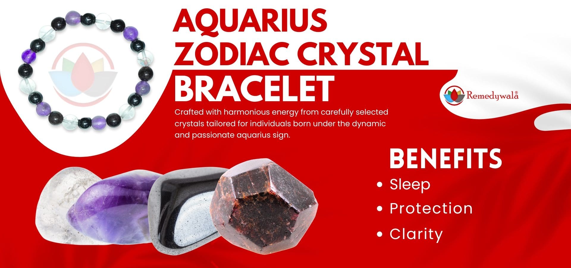 Aquarius Zodiac Crystal Bracelet